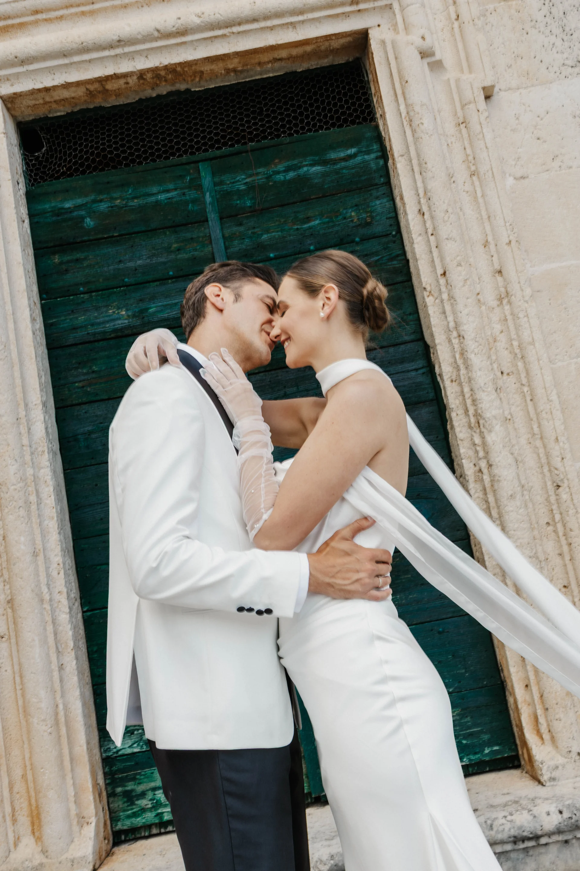 Elegant bride and groom portrait